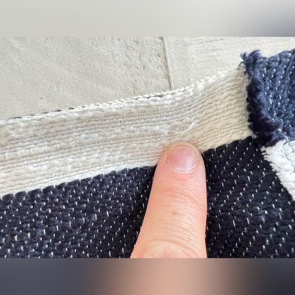 Loft Navy striped White Nautical | Coastal | Fisherman mini/midi skirt sz 8 NWT - Picture 7 of 7